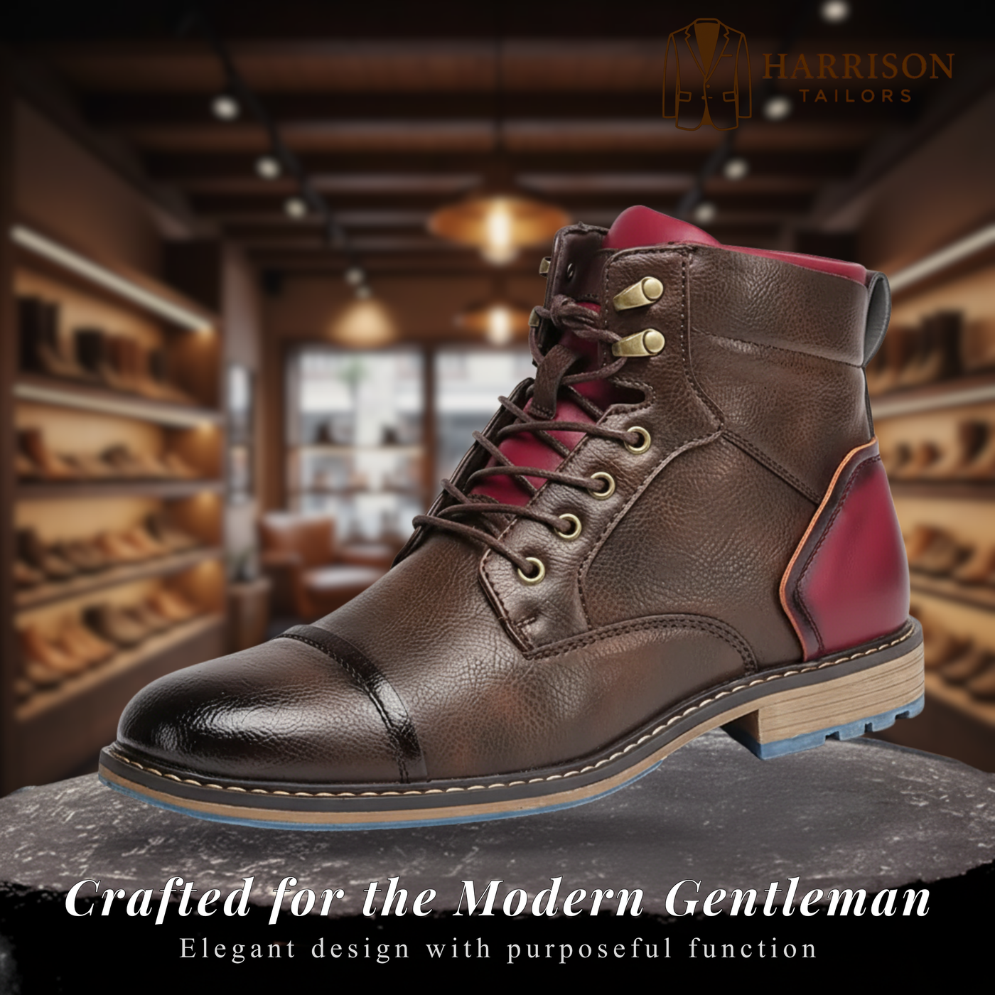 Nathan | Faux Ankle Boots with Side Zipper & Rubber Sole