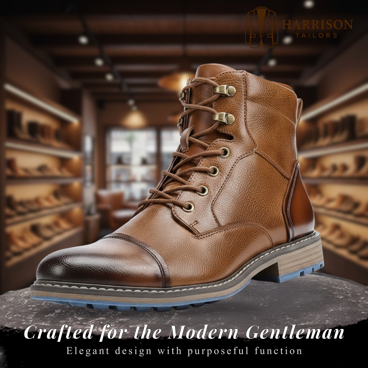 Nathan | Faux Ankle Boots with Side Zipper & Rubber Sole